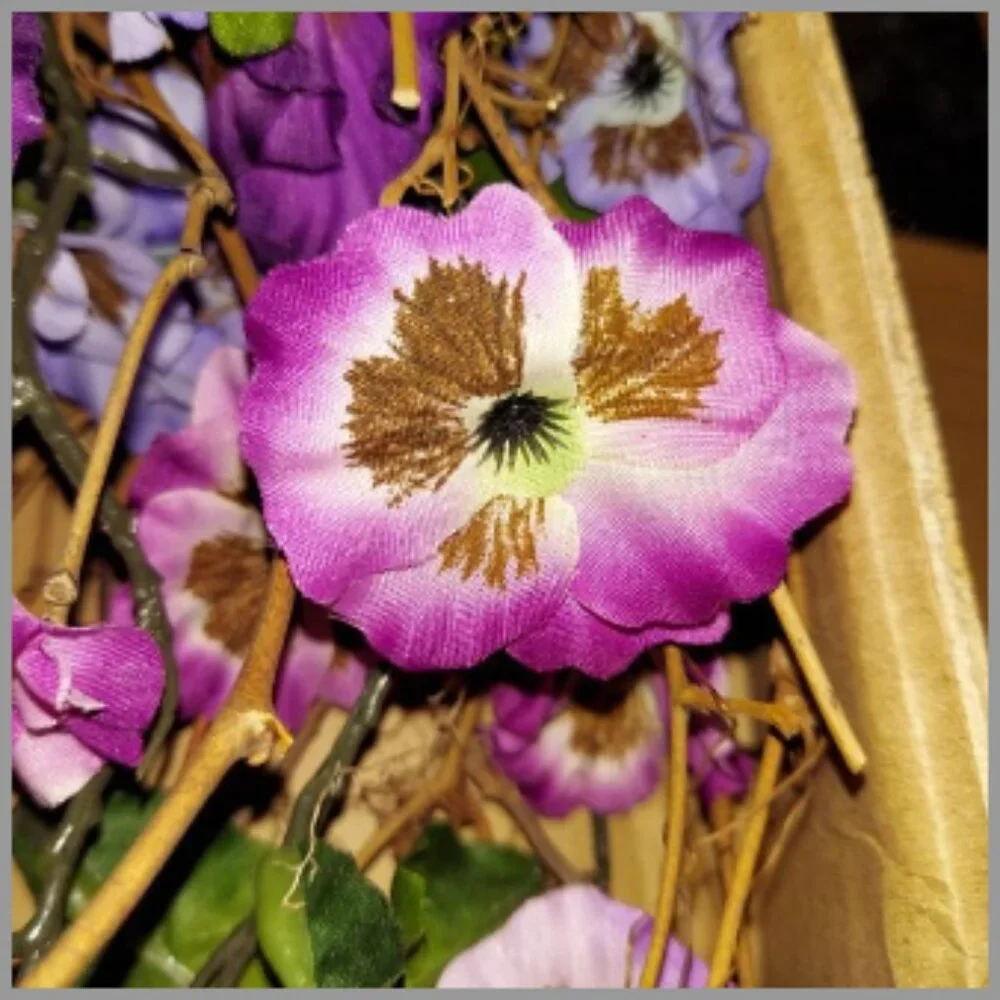 Elegant Purple ,Blue and Pink combo Faux Pansy Spray Floral Accents